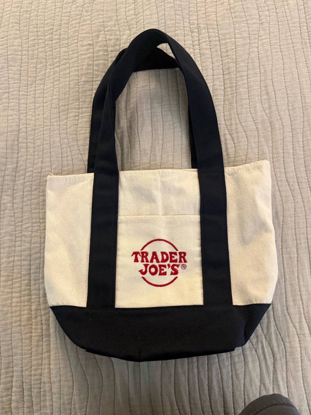 Trader Joe’s Mini Black and Cream Canvas Tote Bag